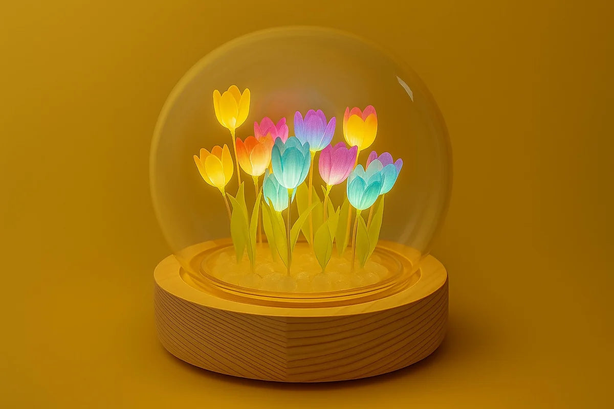 Glowing Tulip Flower Night Lamp & Table Decor Gift