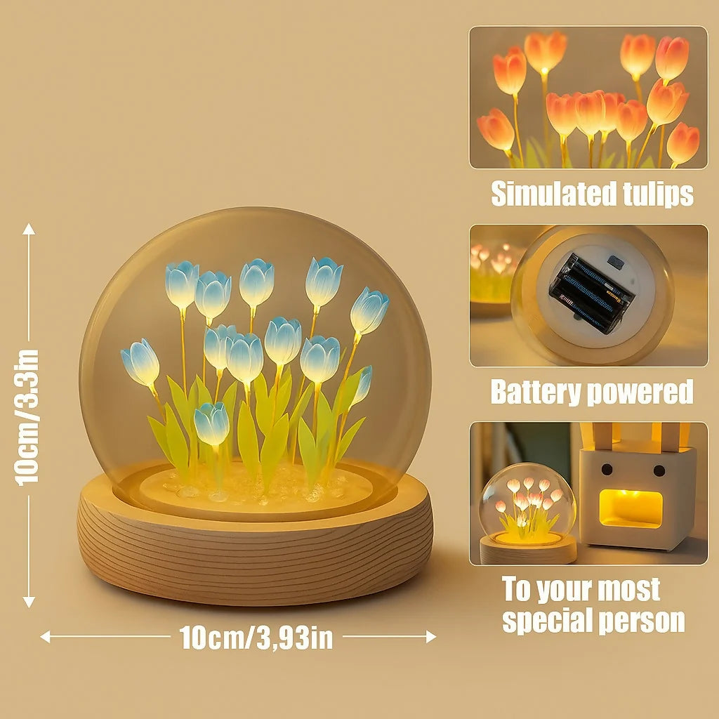 Glowing Tulip Flower Night Lamp & Table Decor Gift