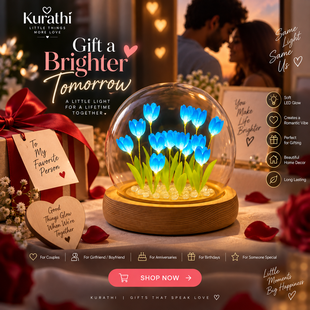 Glowing Tulip Flower Night Lamp & Table Decor Gift